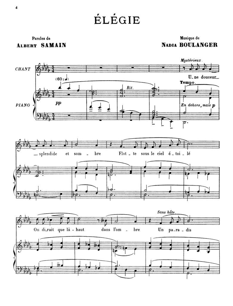 Score page 1 : Elegy - Boulanger